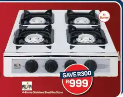 Pick n Pay Hypermarket ALVA 4-Burner Stainless Steel Gas Stove offer