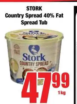Boxer STORK Country Spread 40% Fat Spread Tub offer
