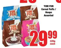 Boxer YUM FUN Cereal Puffs / Hoops Assorted offer