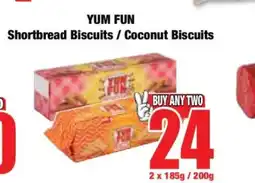 Boxer YUM FUN Shortbread Biscuits / Coconut Biscuits offer