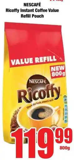 Boxer NESCAFÉ Ricoffy Instant Coffee Value Refill Pouch offer