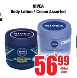 Boxer NIVEA Body Lotion / Cream Assorted offer