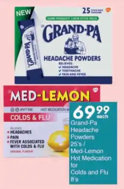 President Hyper Grand-Pa Headache Powders/ Med-Lemon Hot Medication for Colds and Flu offer