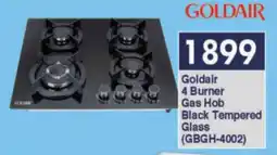 President Hyper Goldair 4 Burner Gas Hob Black Tempered Glass offer