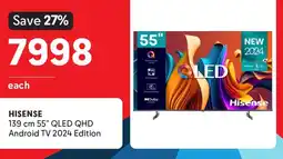 Makro HISENSE 139 cm 55" QLED QHD Android TV 2024 Edition offer