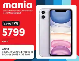 Makro APPLE iPhone 11 Certified Preowned B-Grade 64 GB 4 GB RAM offer