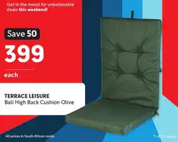 Makro TERRACE LEISURE Bali High Back Cushion Olive offer
