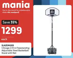 Makro SLAZENGER Chicago Freestanding Adjustable Steel Basketball Stand with Net offer