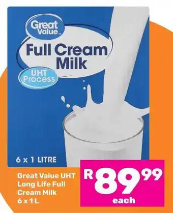 Game Great Value UHT Long Life Full Cream Milk offer