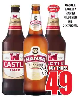 Boxer Liquors Castle lager/ hansa pilsener rb offer