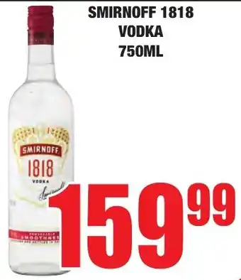 Boxer Liquors Smirnoff 1818 vodka offer