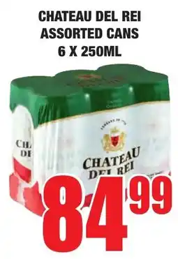Boxer Liquors Chateau del rei assorted cans offer