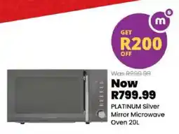 Shoprite PLATINUM Silver Mirror Microwave Oven offer