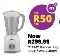Shoprite OTTIMO Blender Jug Black/ White 400W offer