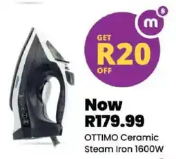 Shoprite OTTIMO Ceramic Steam Iron 1600W offer