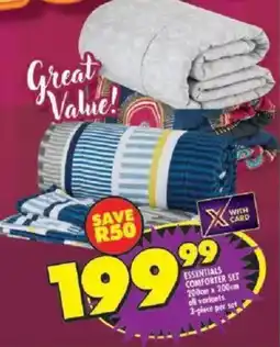 Shoprite Essentials comforter set offer