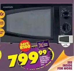 Shoprite Essentials black/white microwave oven offer