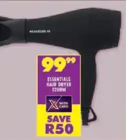 Shoprite Essentials hair dryer 1200w offer