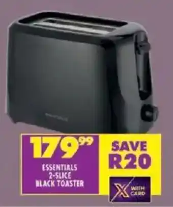 Shoprite Essentials 2-slice black toaster offer