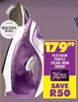 Shoprite Platinum purple steam iron 2000w offer