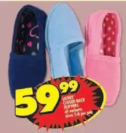 Shoprite Ladies closed back slippers offer