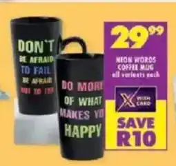 Shoprite Neon words coffee mug offer