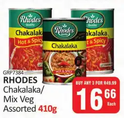KitKat Cash and Carry RHODES Chakalaka/ Mix Veg Assorted offer
