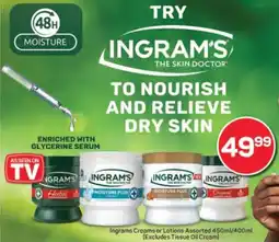 Pick n Pay Ingrams Creams or Lotions Assorted offer