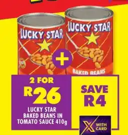 Shoprite LUCKY STAR BAKED BEANS IN TOMATO SAUCE 410g offer