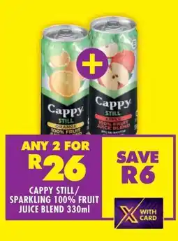 Shoprite Cappy Still/Sparkling 100% Fruit Juice Blend 330ml offer