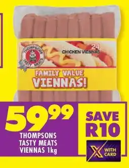 Shoprite THOMPSONS TASTY MEATS VIENNAS 1kg offer