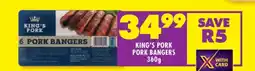 Shoprite KING’S PORK PORK BANGERS 360g offer