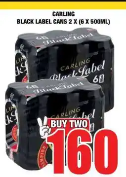 Boxer CARLING BLACK LABEL CANS 2 X (6 X 500ML) offer
