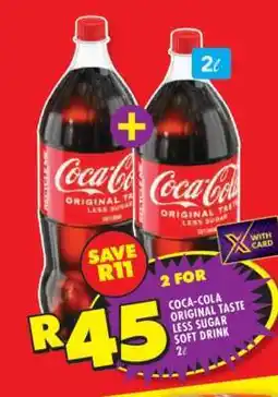 Shoprite Coca-Cola Original Taste Less Sugar Soft Drink 2L offer