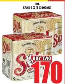 Boxer SOL CANS 2 X (6 X 500ML) offer