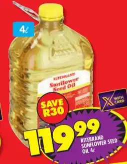 Shoprite Ritebrand Sunflower Seed Oil 4ℓ offer
