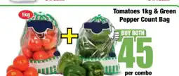 Boxer Tomatoes 1kg & Green Pepper Count Bag offer