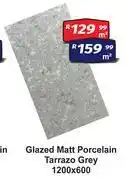 K Carrim Glazed Matt Porcelain (Tarrazo Grey) 1200 x 600-Per Sqm offer