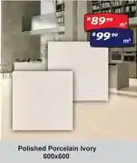 K Carrim Polished Porcelain (Ivory) 600 x 600-Per Sqm offer