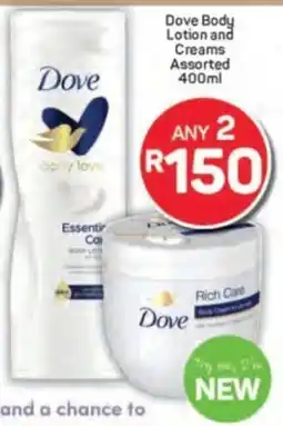 Dove Body Lotion and Creams Assorted