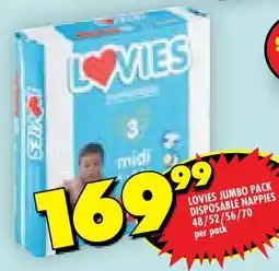 Shoprite Lovies jumbo pack disposable nappies offer