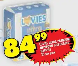 Shoprite Lovies ultra premium newborn disposable nappies offer
