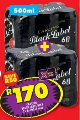 Shoprite Liquor Carling black label beer cans offer