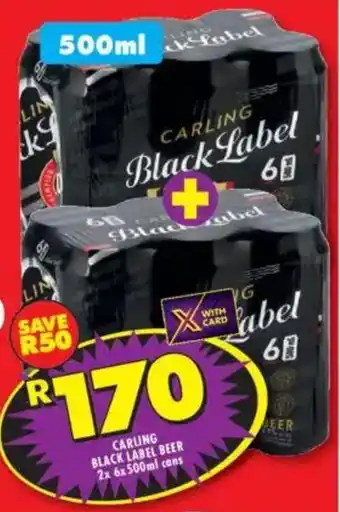 Shoprite Liquor Carling black label beer cans offer