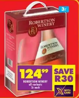 Shoprite Liquor Robertson winery all variants offer