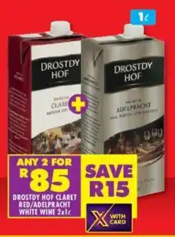 Shoprite Liquor Drostdy hof claret red/adelpracht white wine offer