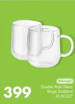 Save Hyper DeLonghi Double Wall Glass Mugs offer