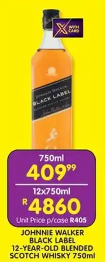 Shoprite Liquor Johnnie walker black label 12-year-old blended scotch whisky offer