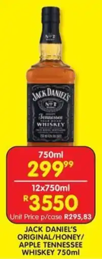 Shoprite Liquor Jack daniel's original/ honey/ apple tennessee whiskey offer