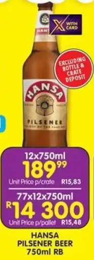 Shoprite Liquor Hansa pilsener beer rb offer